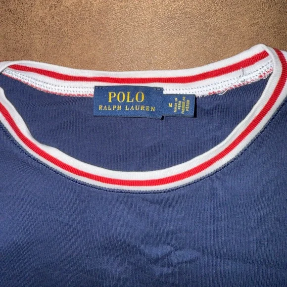 Ralph Lauren Polo Navy Shirt with Red and White Accents - Picture 3 of 6